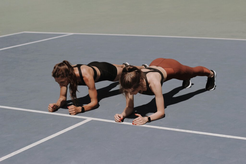 Planks two woman